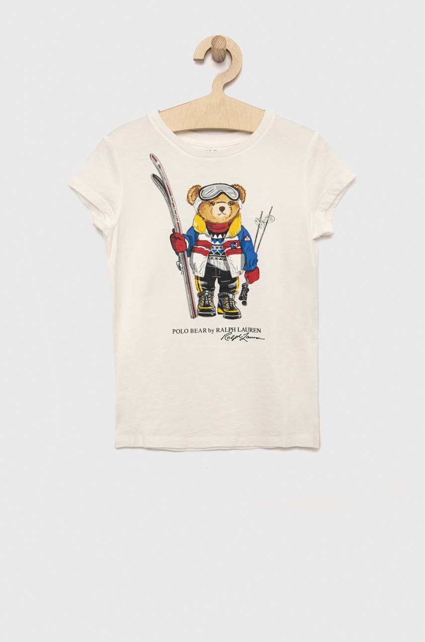 

Детска памучна тениска Polo Ralph Lauren в бяло, Бял