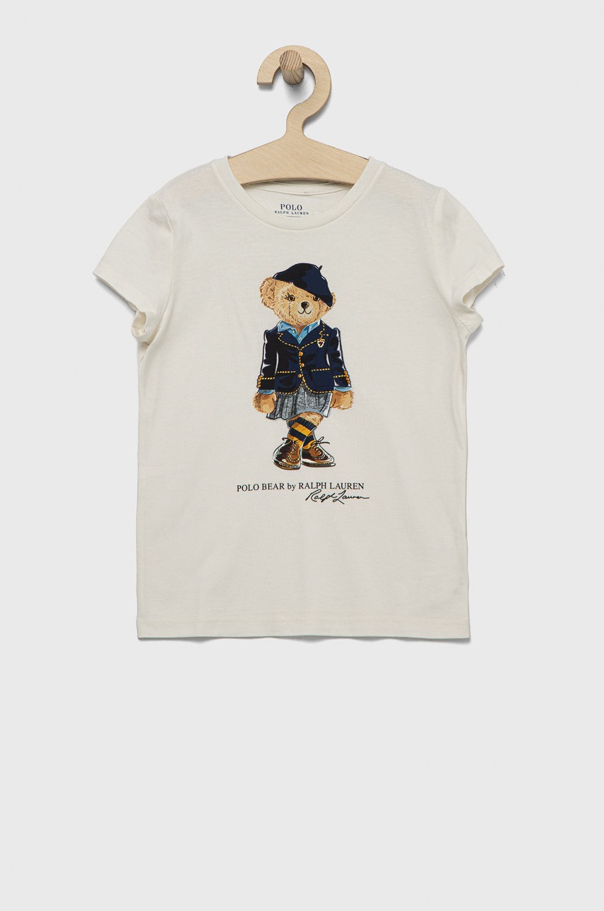 

Детска памучна тениска Polo Ralph Lauren в бяло, Бял