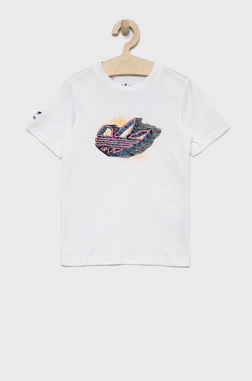 

Детска памучна тениска adidas Originals в бяло, Бял