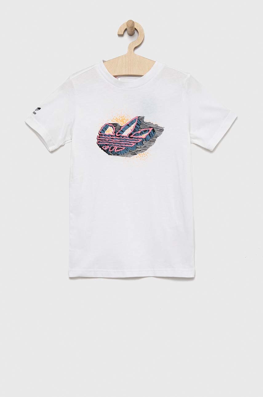 

Дитяча бавовняна футболка adidas Originals колір білий