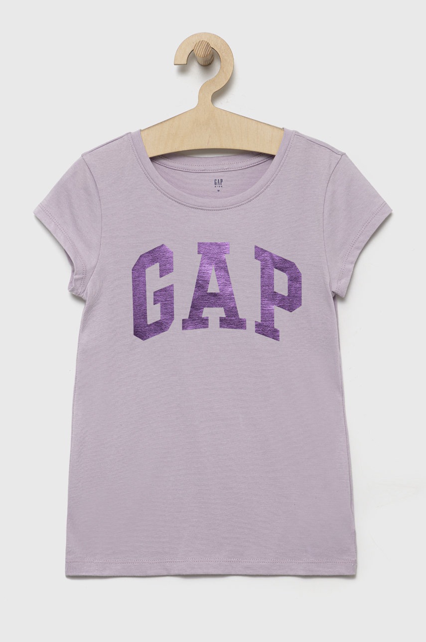 

Детска памучна тениска GAP в лилаво, Виолетов