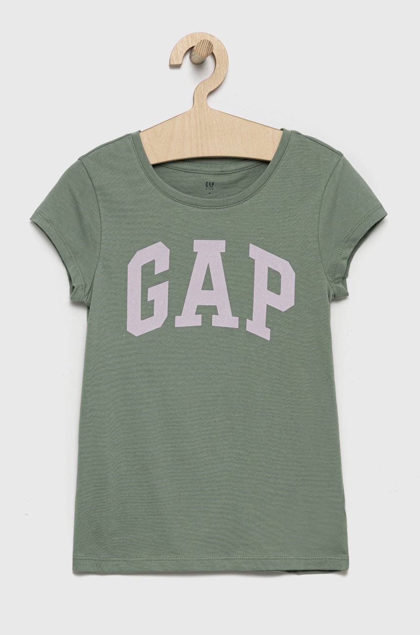 

Детска памучна тениска GAP в зелено, Зелен