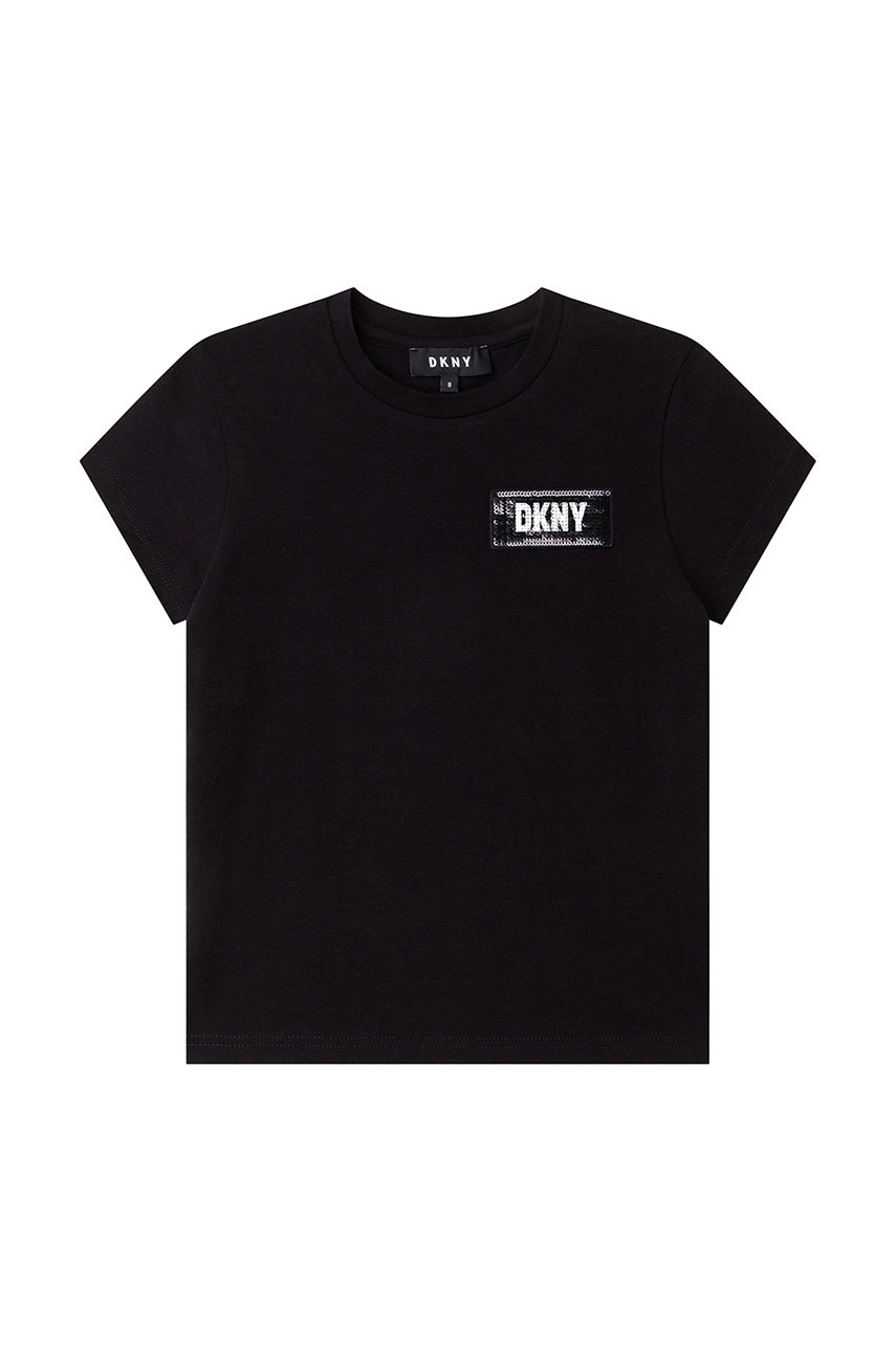 

Дитяча футболка Dkny колір чорний