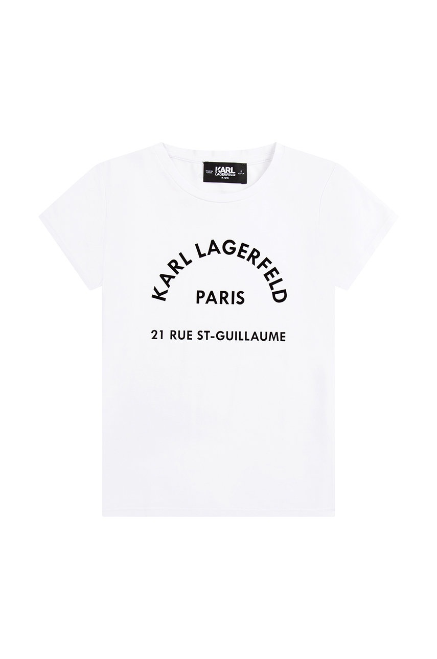

Детска тениска Karl Lagerfeld в бяло, Бял