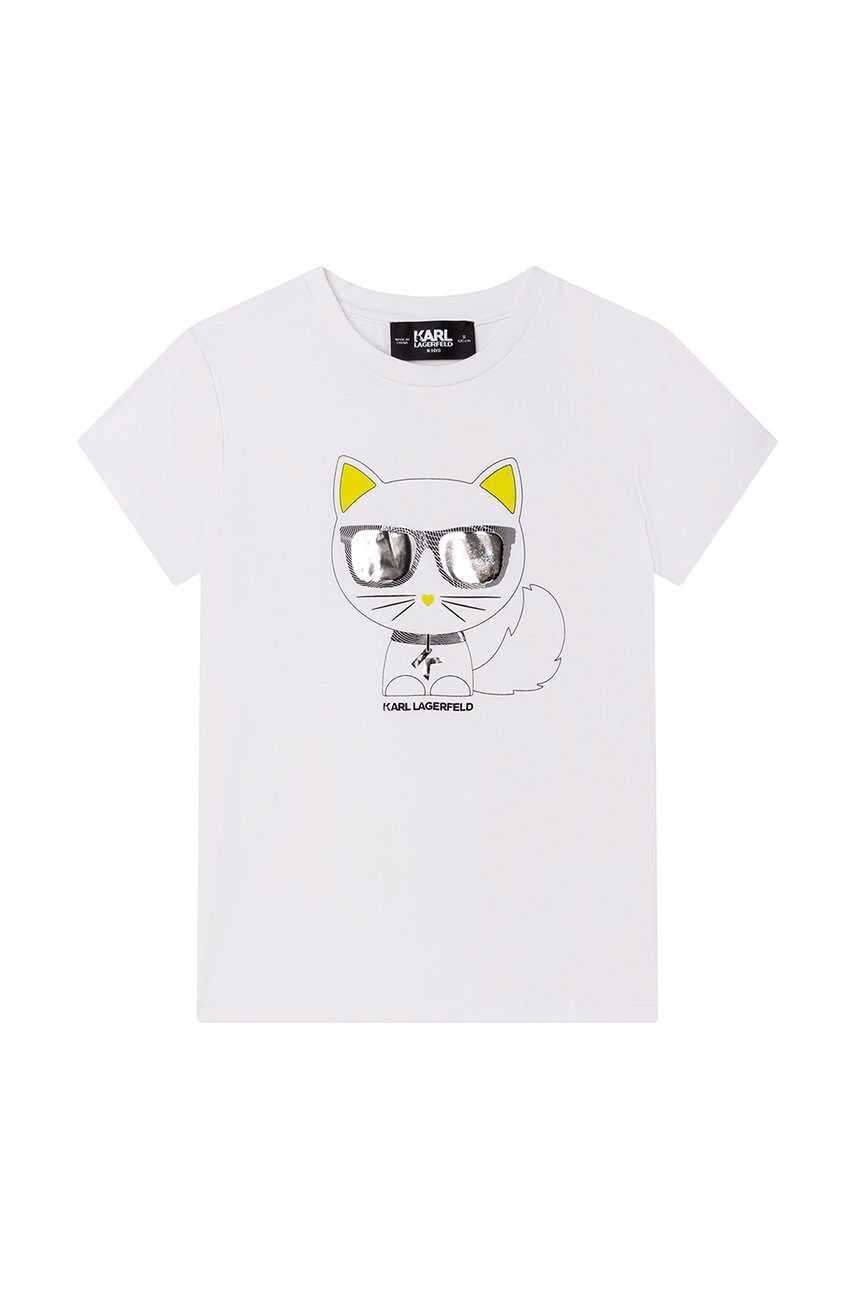 

Дитяча футболка Karl Lagerfeld колір білий