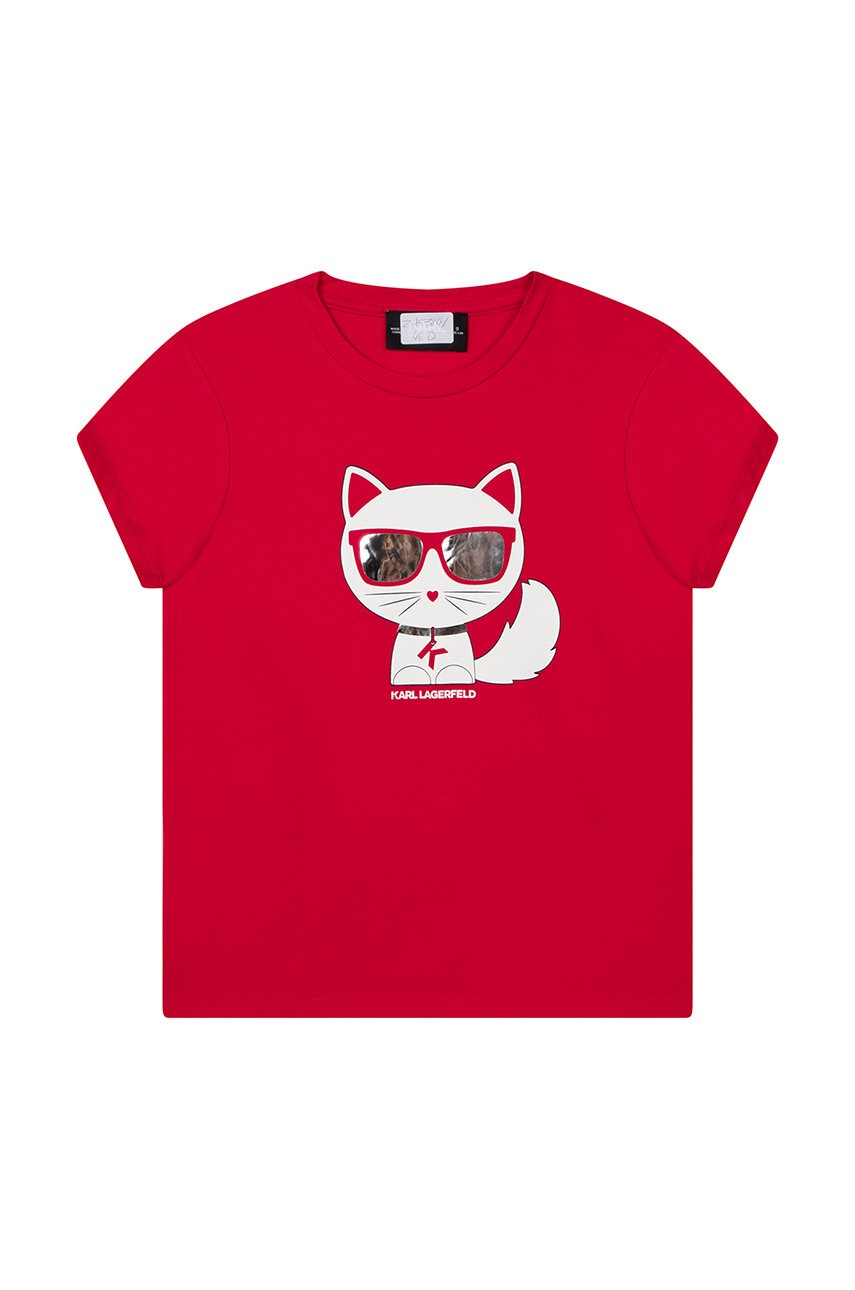 

Дитяча футболка Karl Lagerfeld колір рожевий