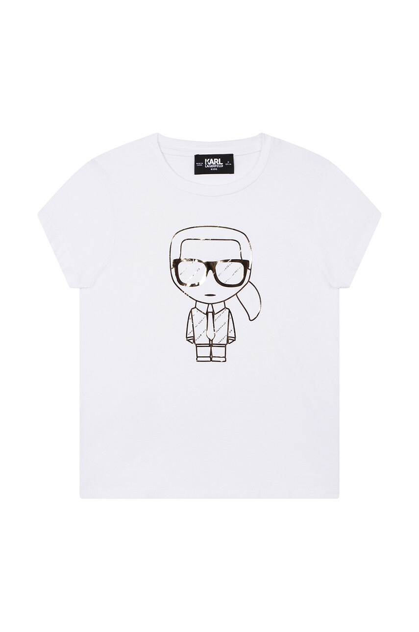 

Детска тениска Karl Lagerfeld в бяло, Бял