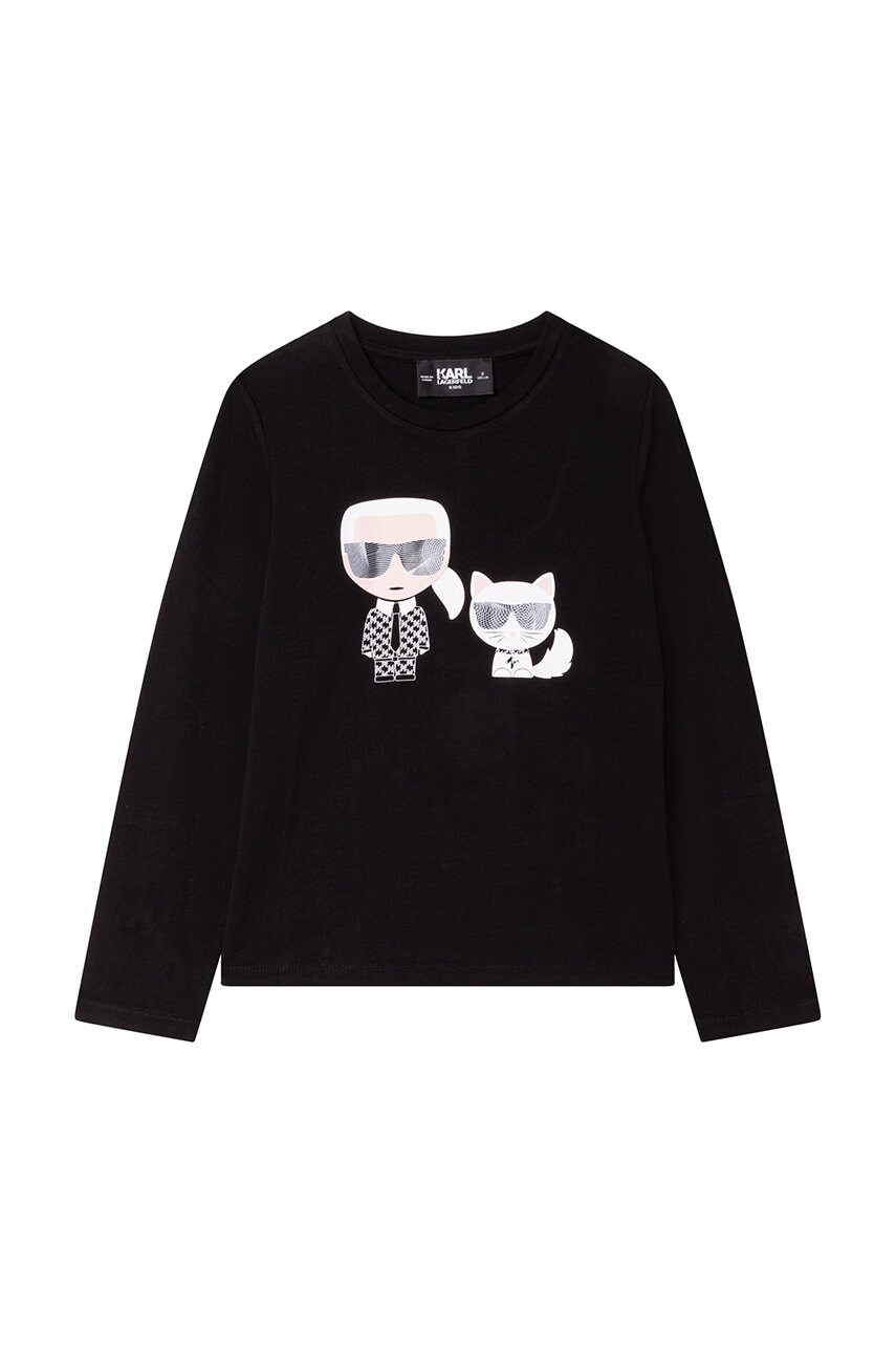 Karl lagerfeld longsleeve copii culoarea negru