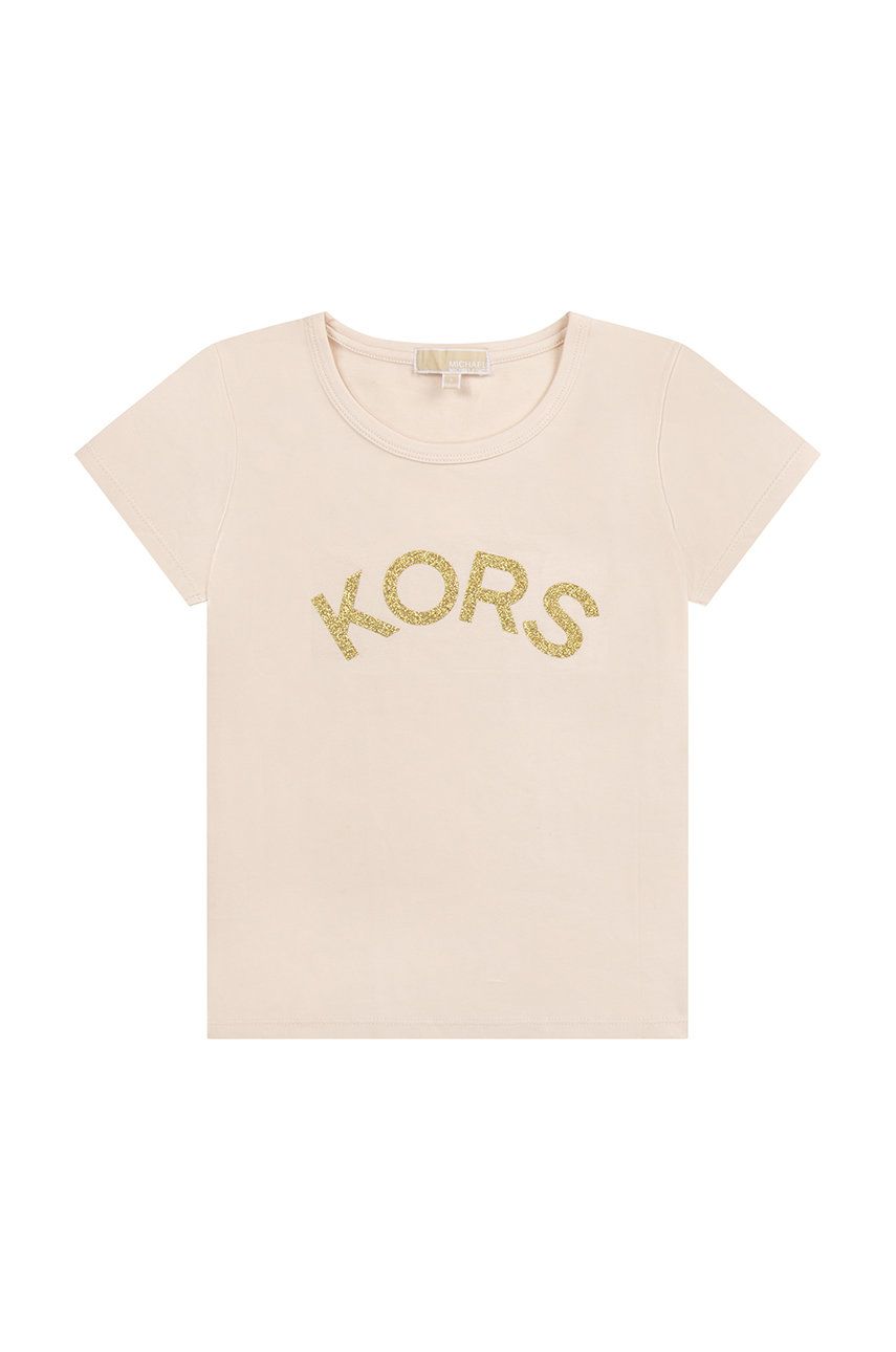 Michael Kors tricou de bumbac pentru copii culoarea bej