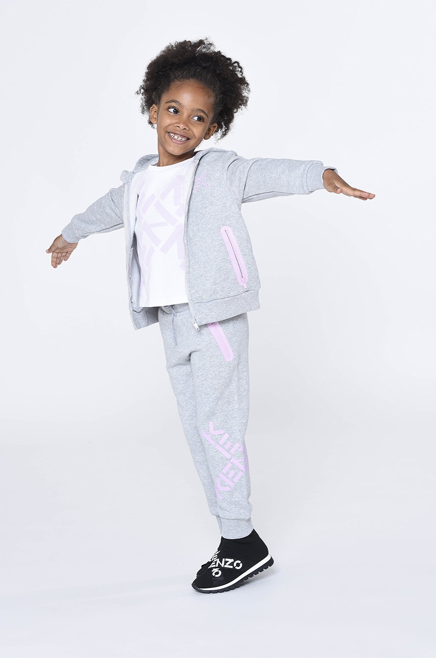 

Детская хлопковая футболка Kenzo Kids цвет белый
