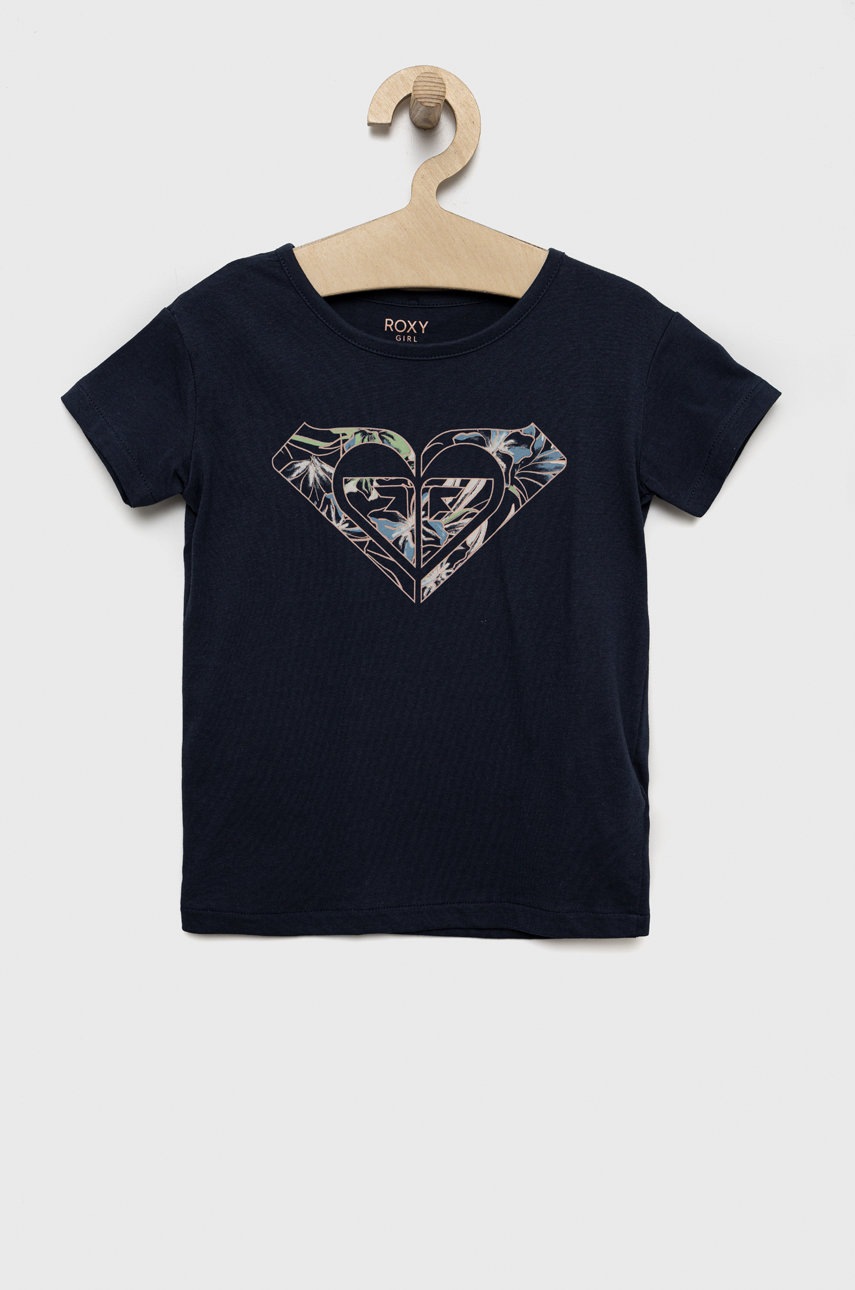 

Детска памучна тениска Roxy в тъмносиньо, Тъмносин