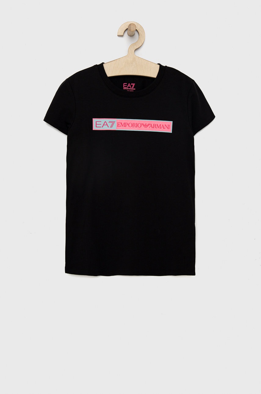 

Детска тениска EA7 Emporio Armani в черно, Черен