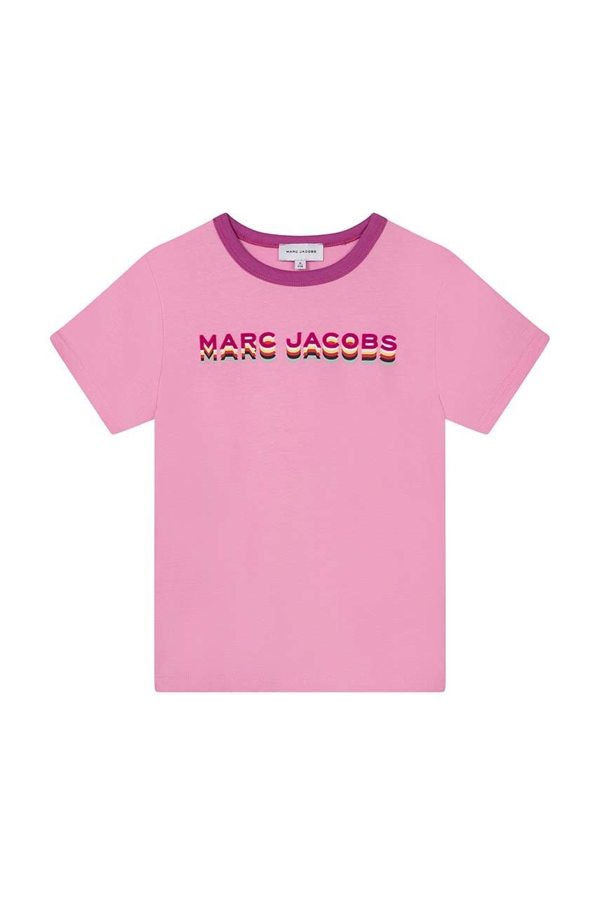 

Детска памучна тениска Marc Jacobs в розово, Розов