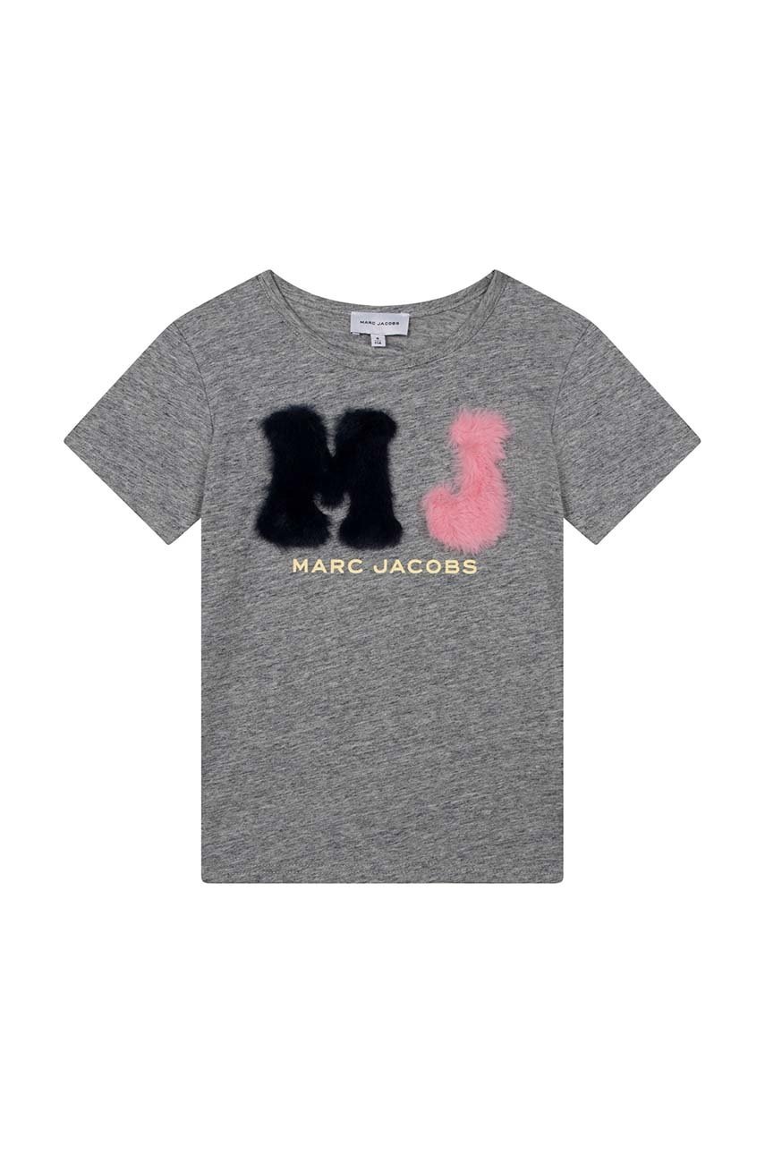 

Детска памучна тениска Marc Jacobs в сиво, Сив