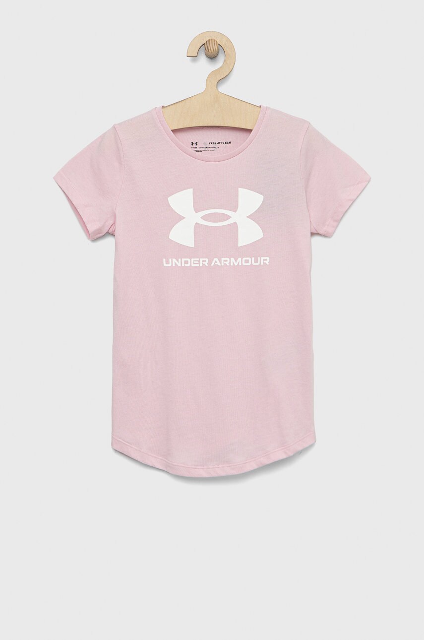 Under armour tricou copii culoarea roz