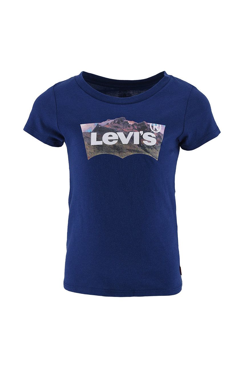 Levně Dětské bavlněné tričko Levi's tmavomodrá barva