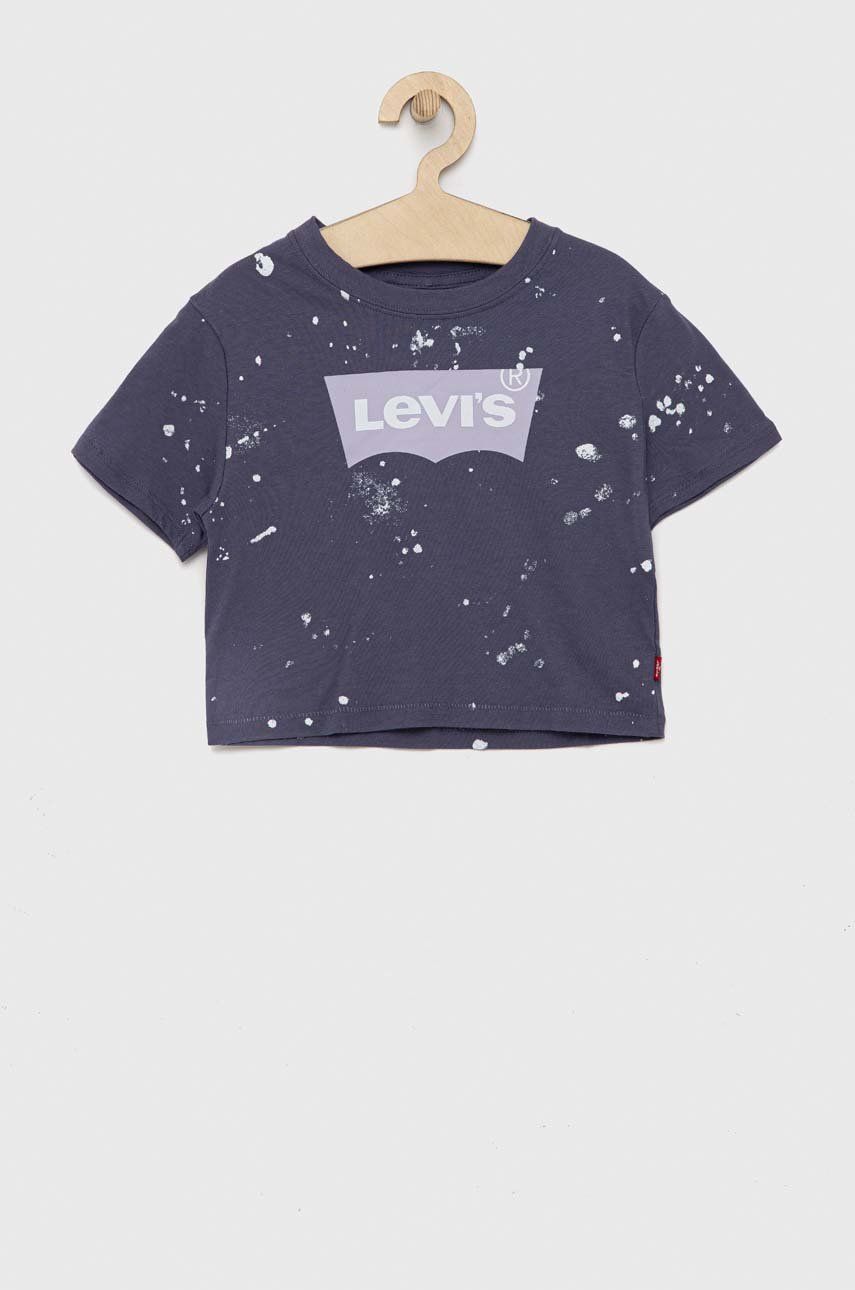 E-shop Dětské bavlněné tričko Levi's tmavomodrá barva