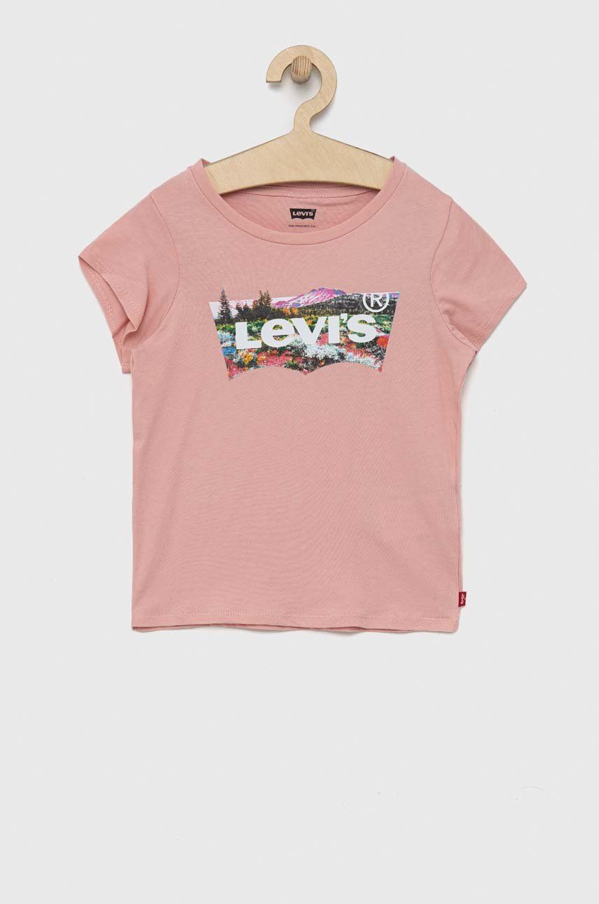 Detské tričko Levi's ružová farba,