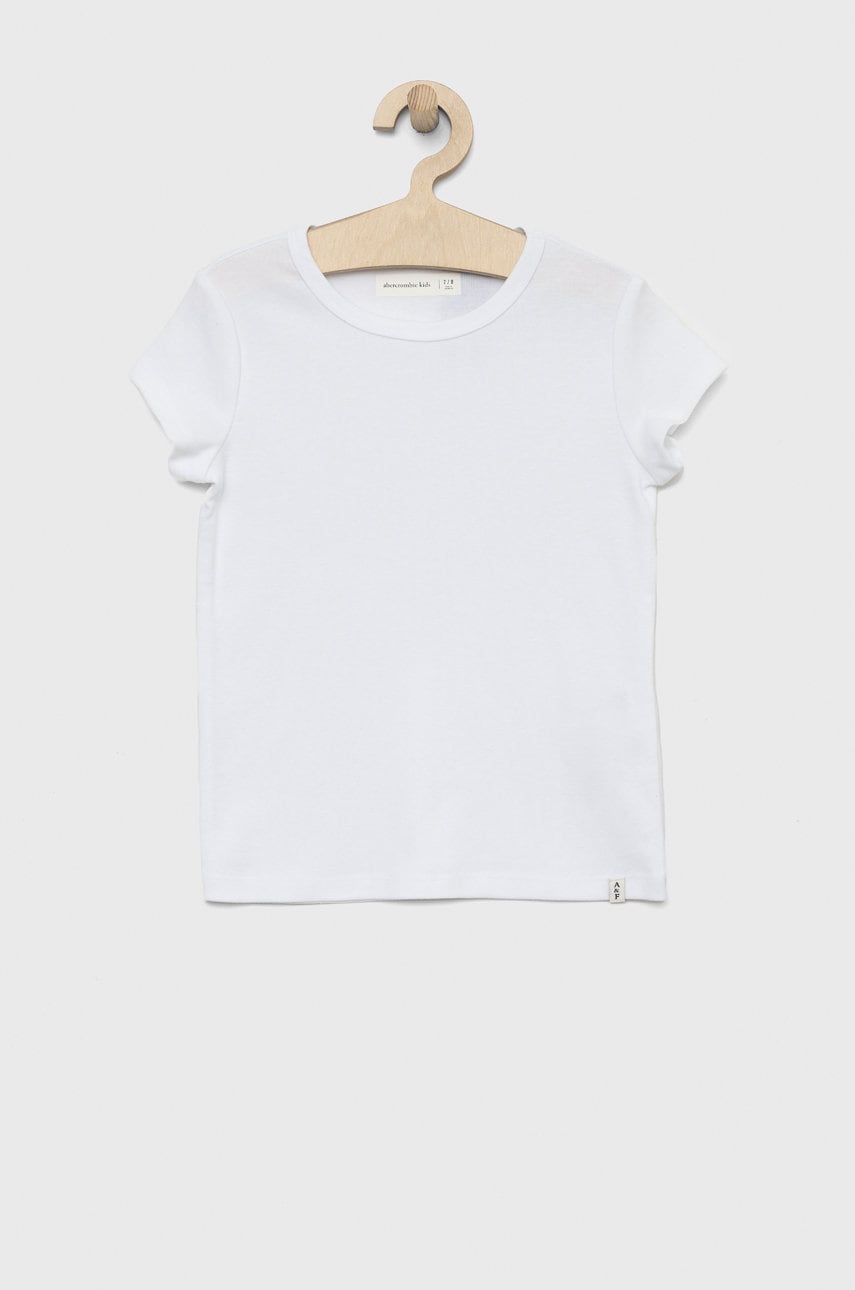 Abercrombie & Fitch tricou copii culoarea alb