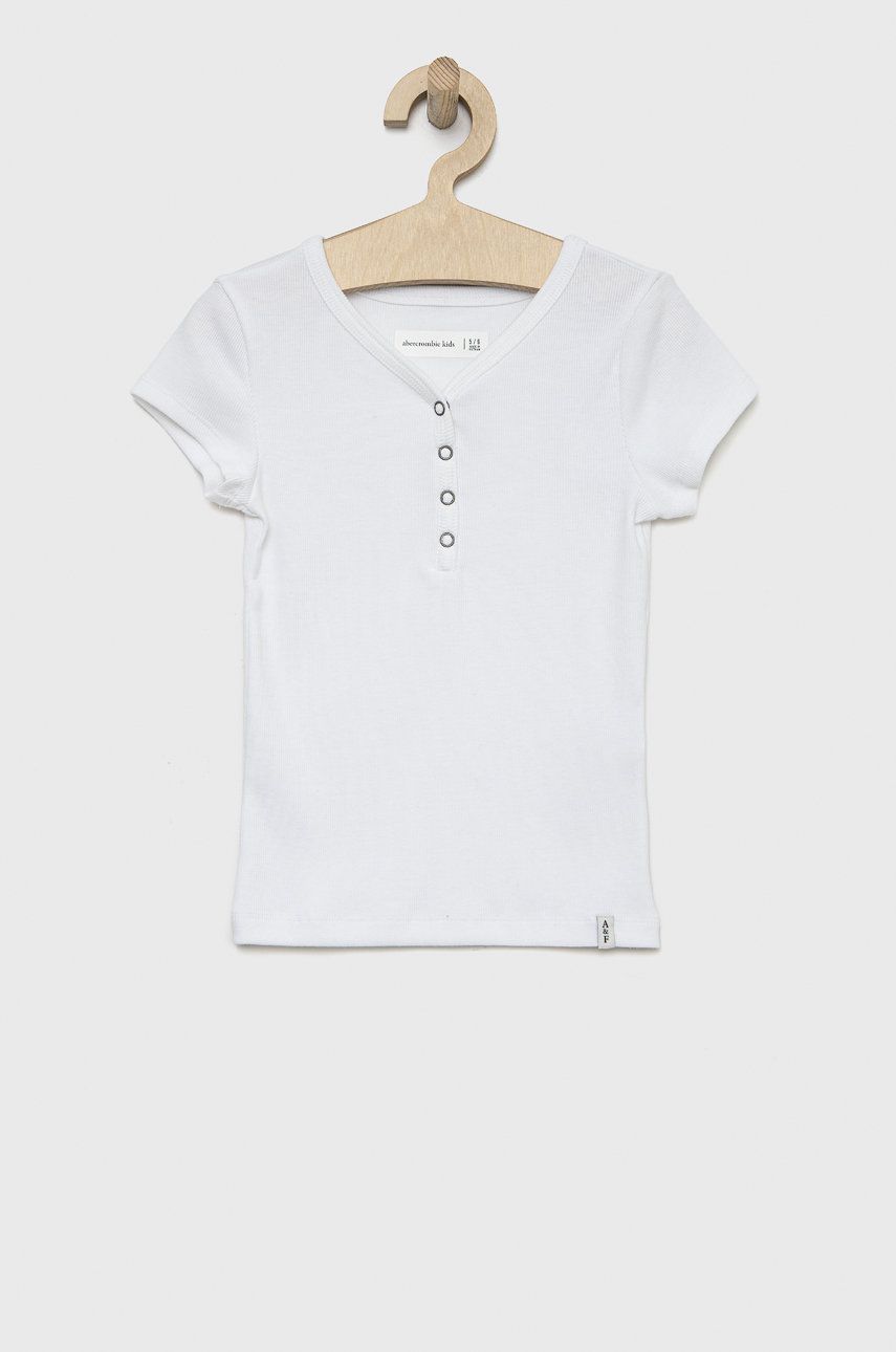 Abercrombie & Fitch tricou copii culoarea alb