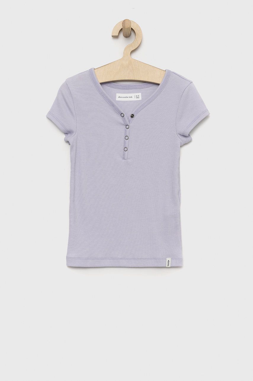 Abercrombie & Fitch t-shirt dziecięcy kolor fioletowy