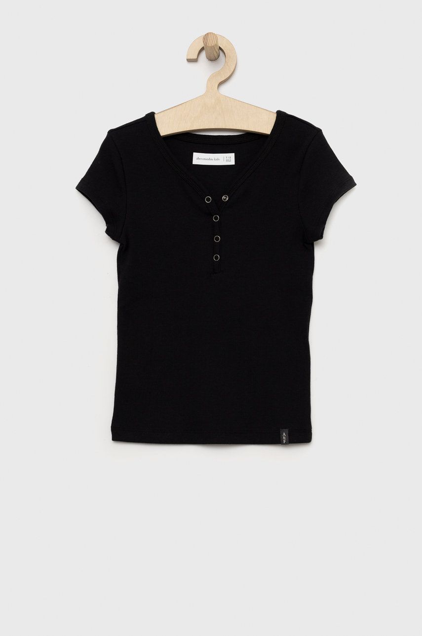 Abercrombie & Fitch tricou copii culoarea negru