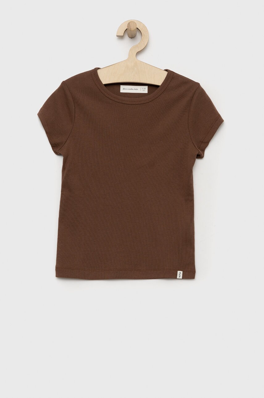 Abercrombie & fitch tricou copii culoarea maro