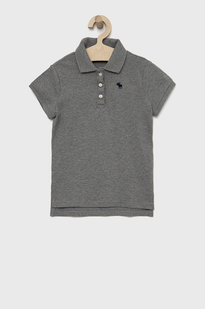 Abercrombie & Fitch tricou polo copii culoarea gri