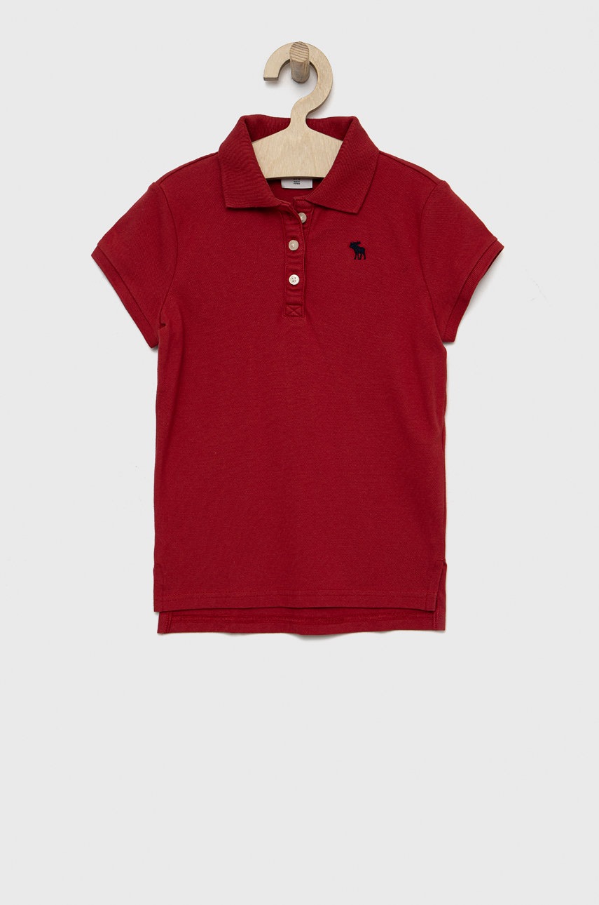 Abercrombie & Fitch tricou polo copii culoarea rosu