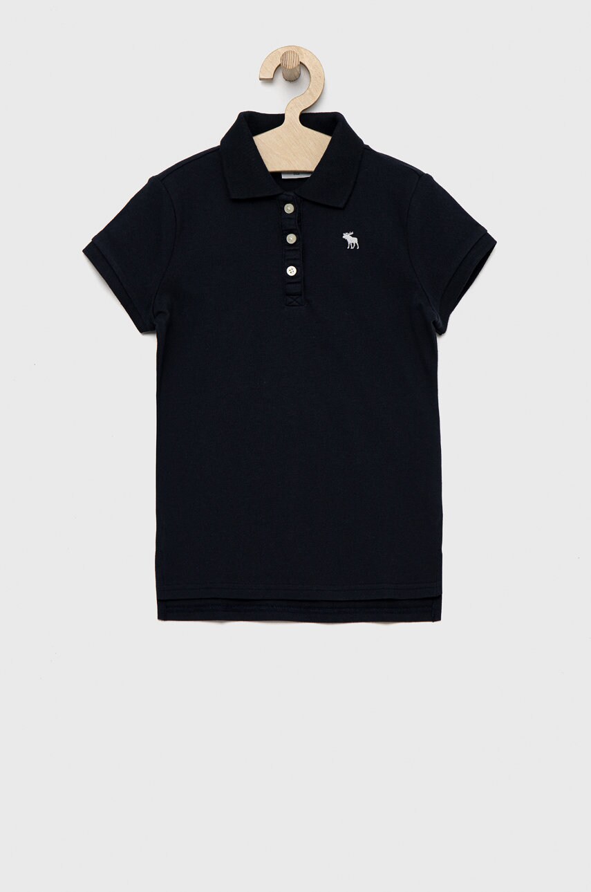 Abercrombie & Fitch tricou polo copii culoarea albastru marin