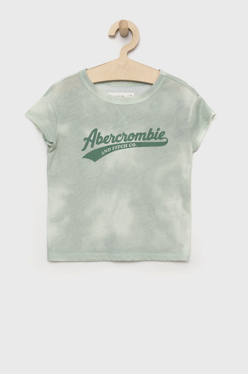 Dětské tričko Abercrombie & Fitch zelená barva - zelená -  60% Bavlna