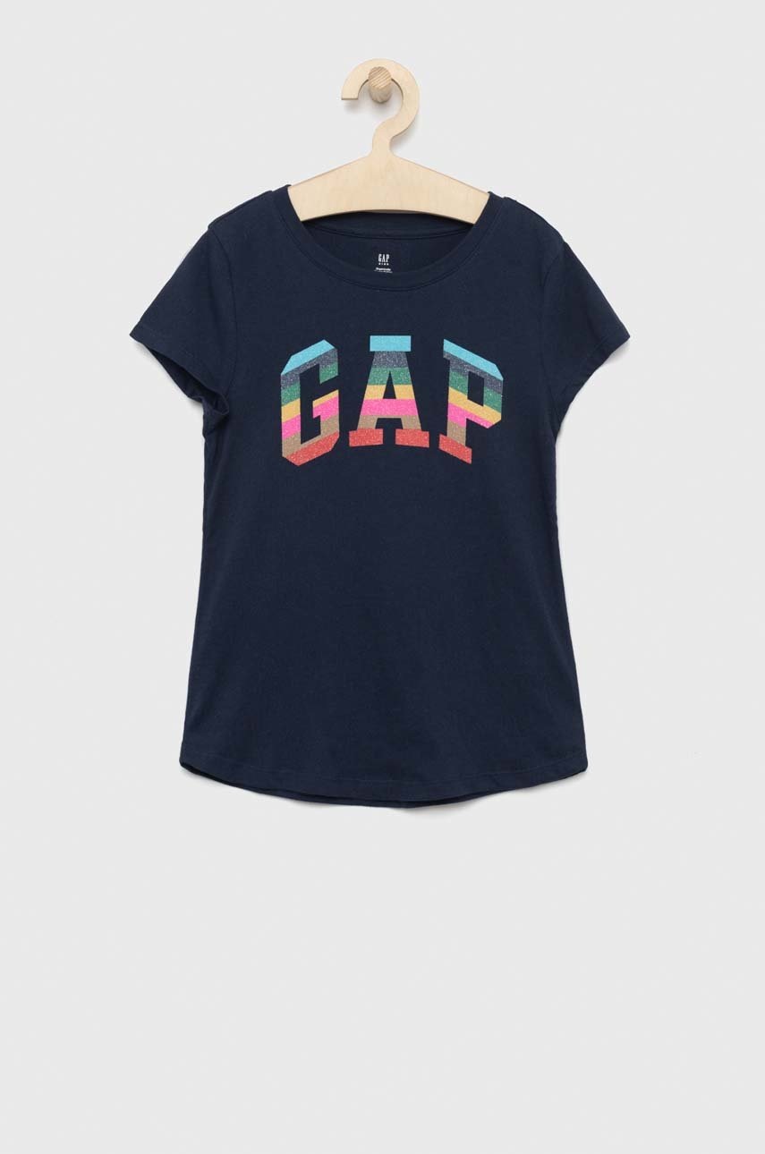 

Детска памучна тениска GAP в тъмносиньо, Тъмносин