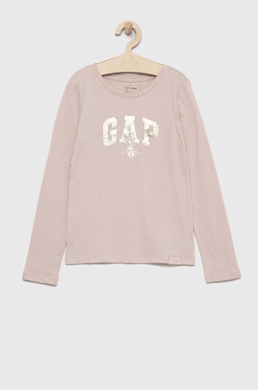 

Детска блуза с дълги ръкави GAP X Disney в бежово, Бежов
