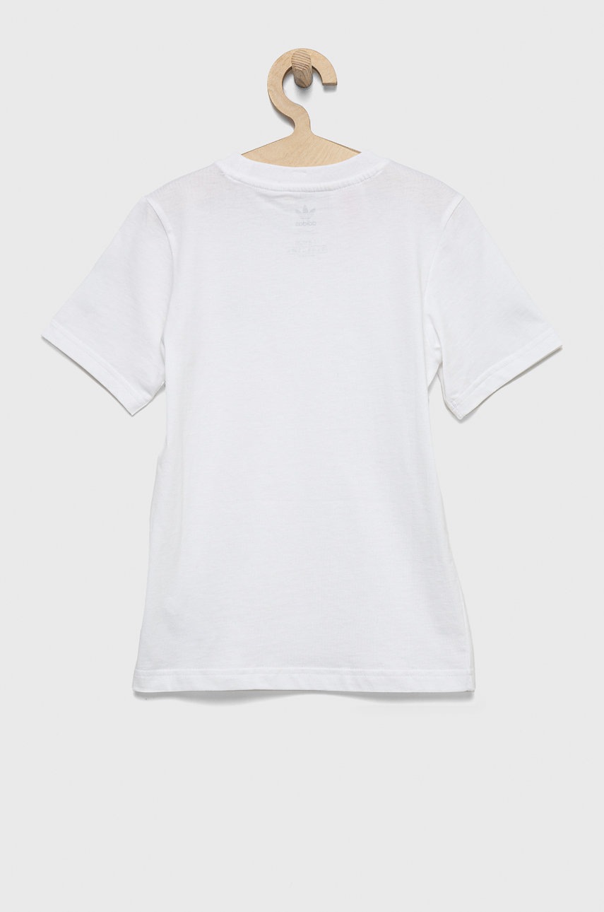 

Дитяча бавовняна футболка adidas Originals колір білий однотонний