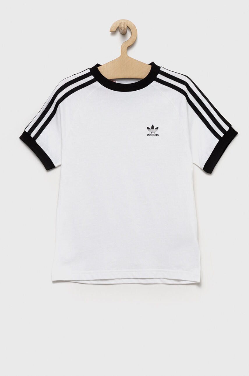 adidas Originals tricou de bumbac pentru copii culoarea alb, cu imprimeu