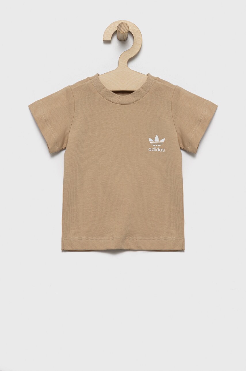 

Детска тениска adidas Originals в бежово с изчистен дизайн, Бежов