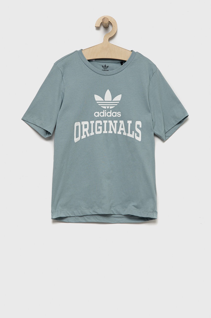 

Детская хлопковая футболка adidas Originals с принтом