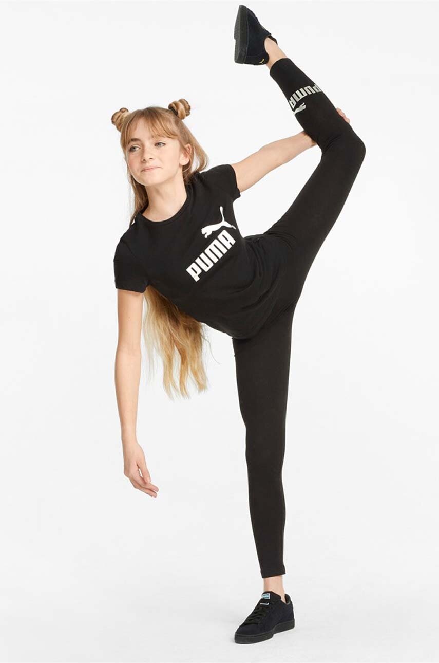 Детская хлопковая футболка Puma цвет чёрный с принтом Детская хлопковая футболка Puma цвет чёрный с принтом