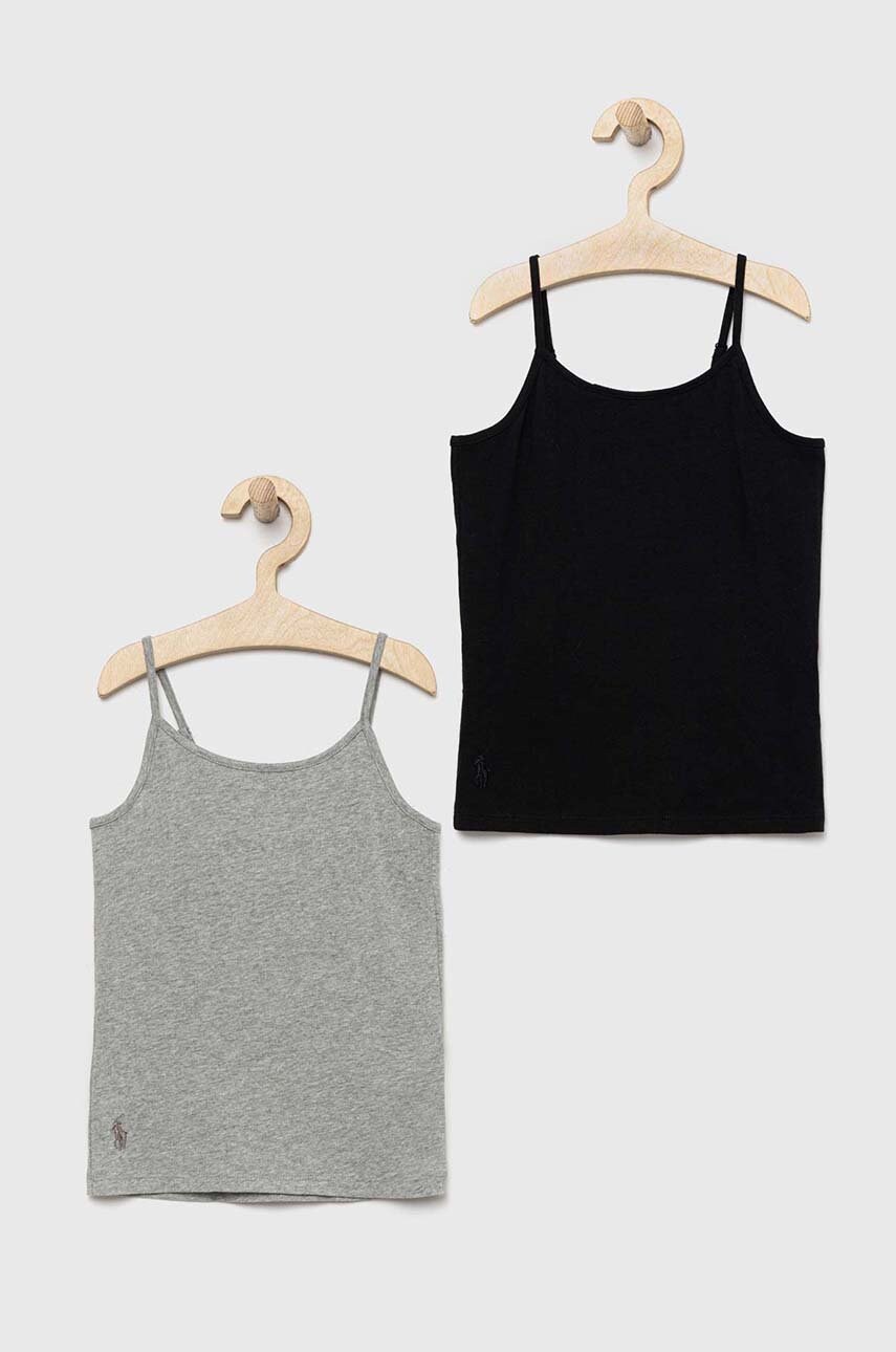 Levně Dětský top Polo Ralph Lauren 2-pack šedá barva, hladký