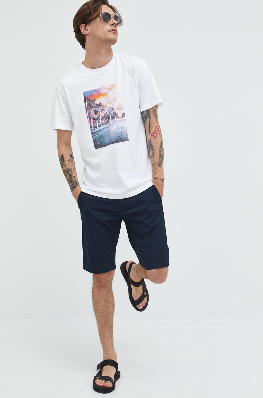 

Бавовняна футболка Jack & Jones колір білий з принтом