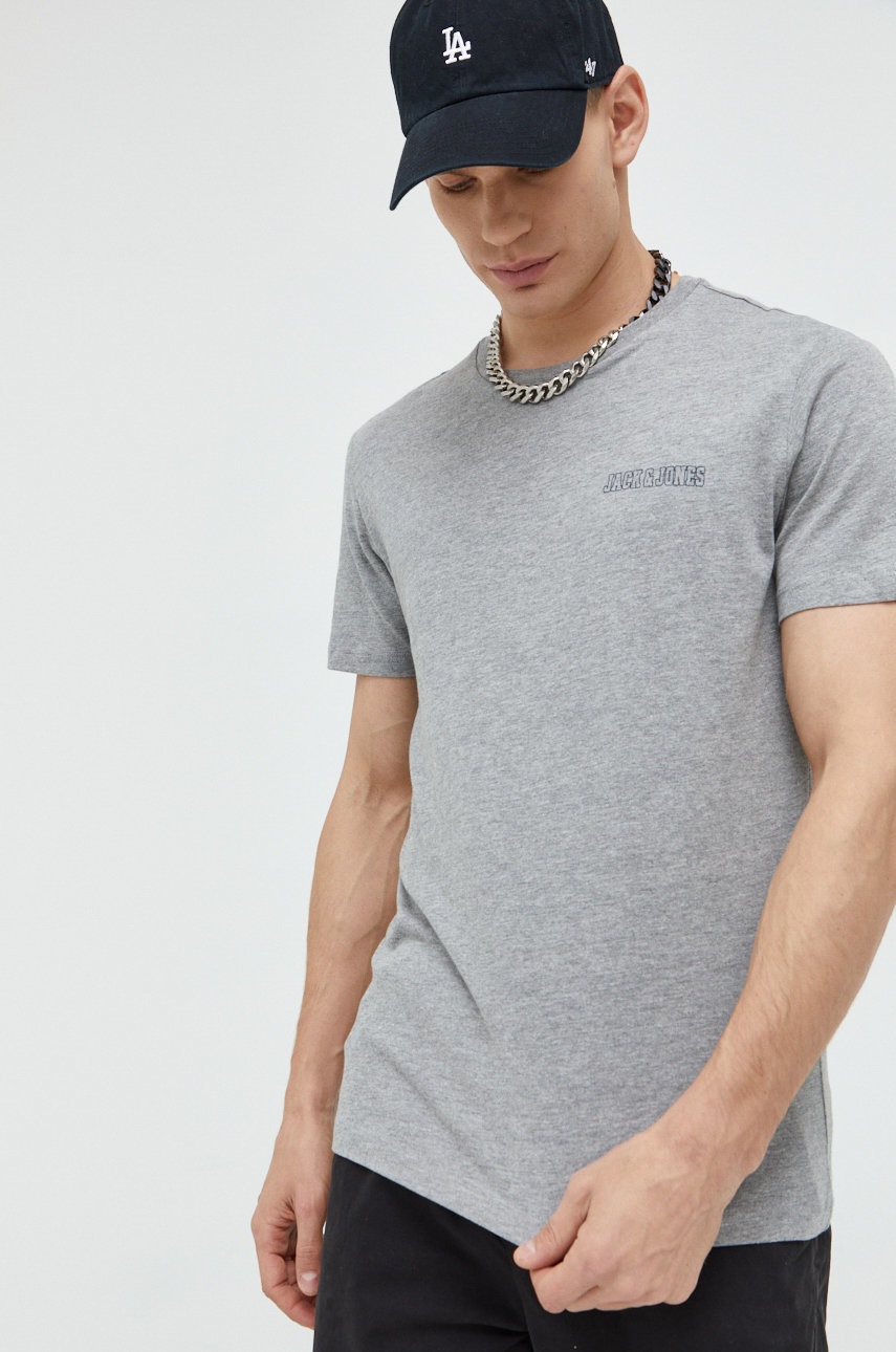 

Тениска Jack & Jones в сиво с изчистен дизайн, Сив
