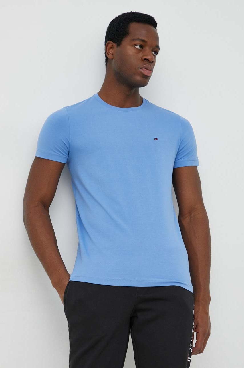 

Тениска Tommy Hilfiger с изчистен дизайн, Син