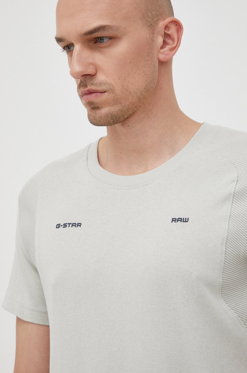 

Памучна тениска G-Star Raw в зелено с изчистен дизайн, Зелен