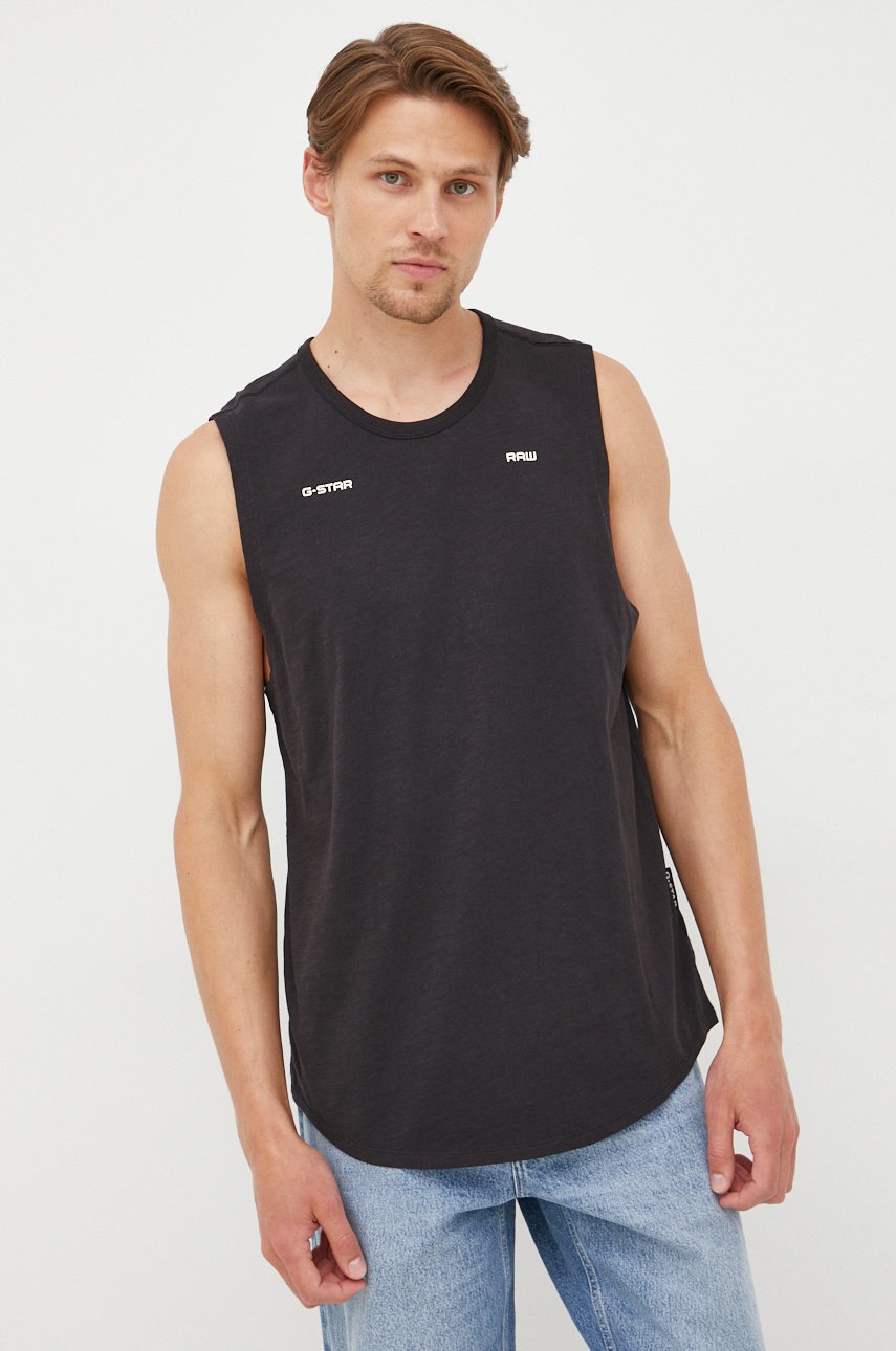 

Памучна тениска G-Star Raw в черно, Черен