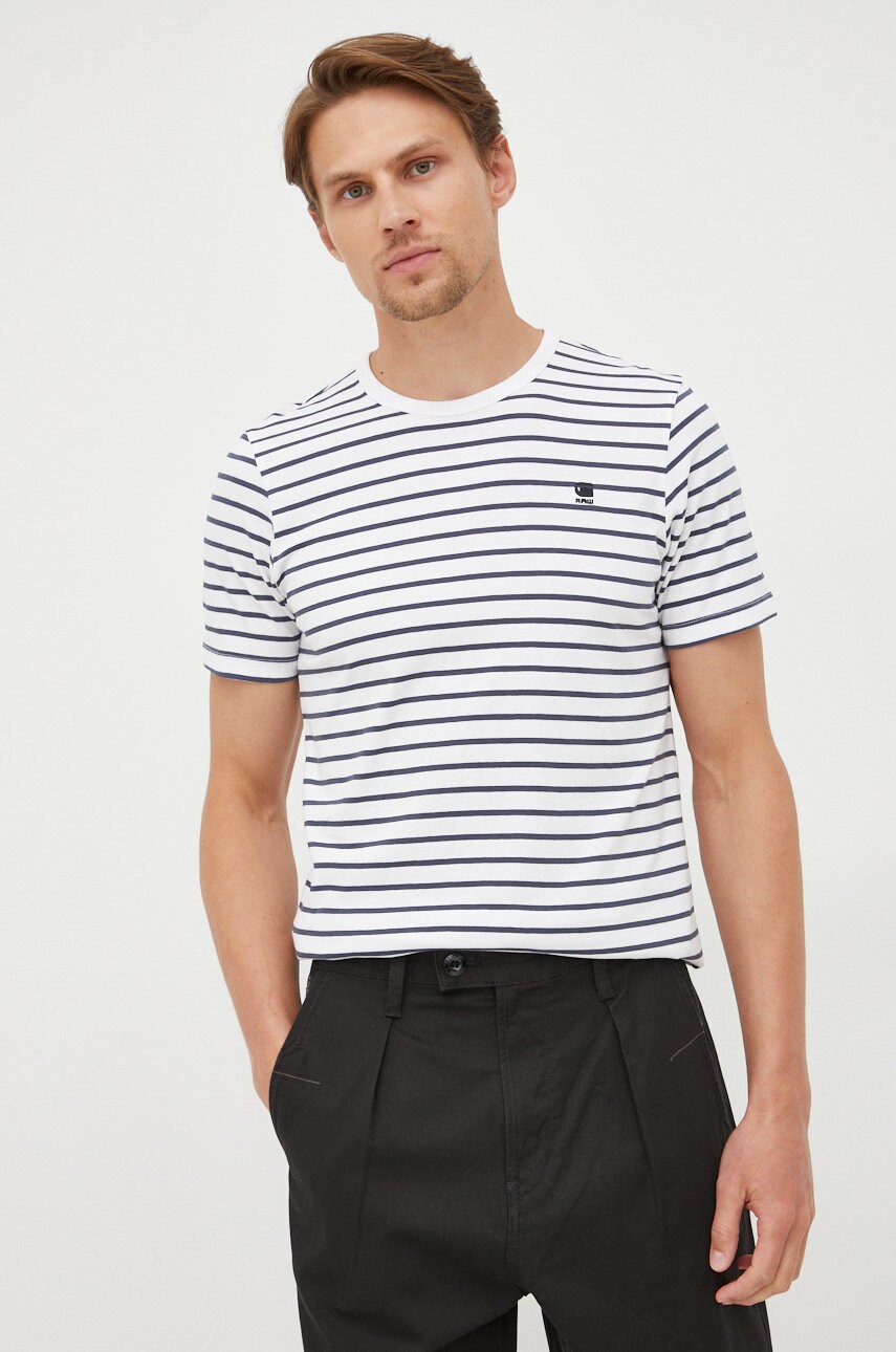 G-star raw tricou din bumbac culoarea alb, modelator