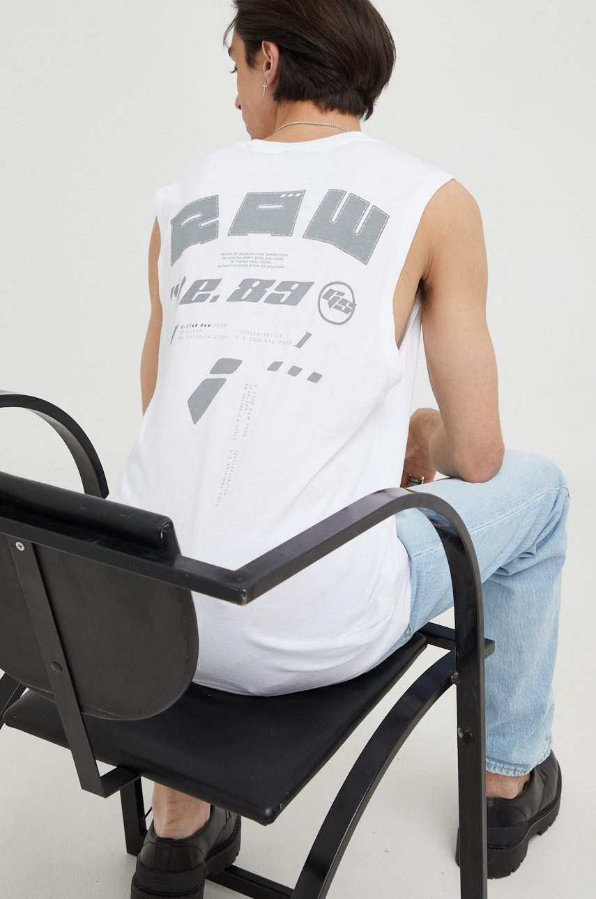 

Памучна тениска G-Star Raw в бяло, Бял