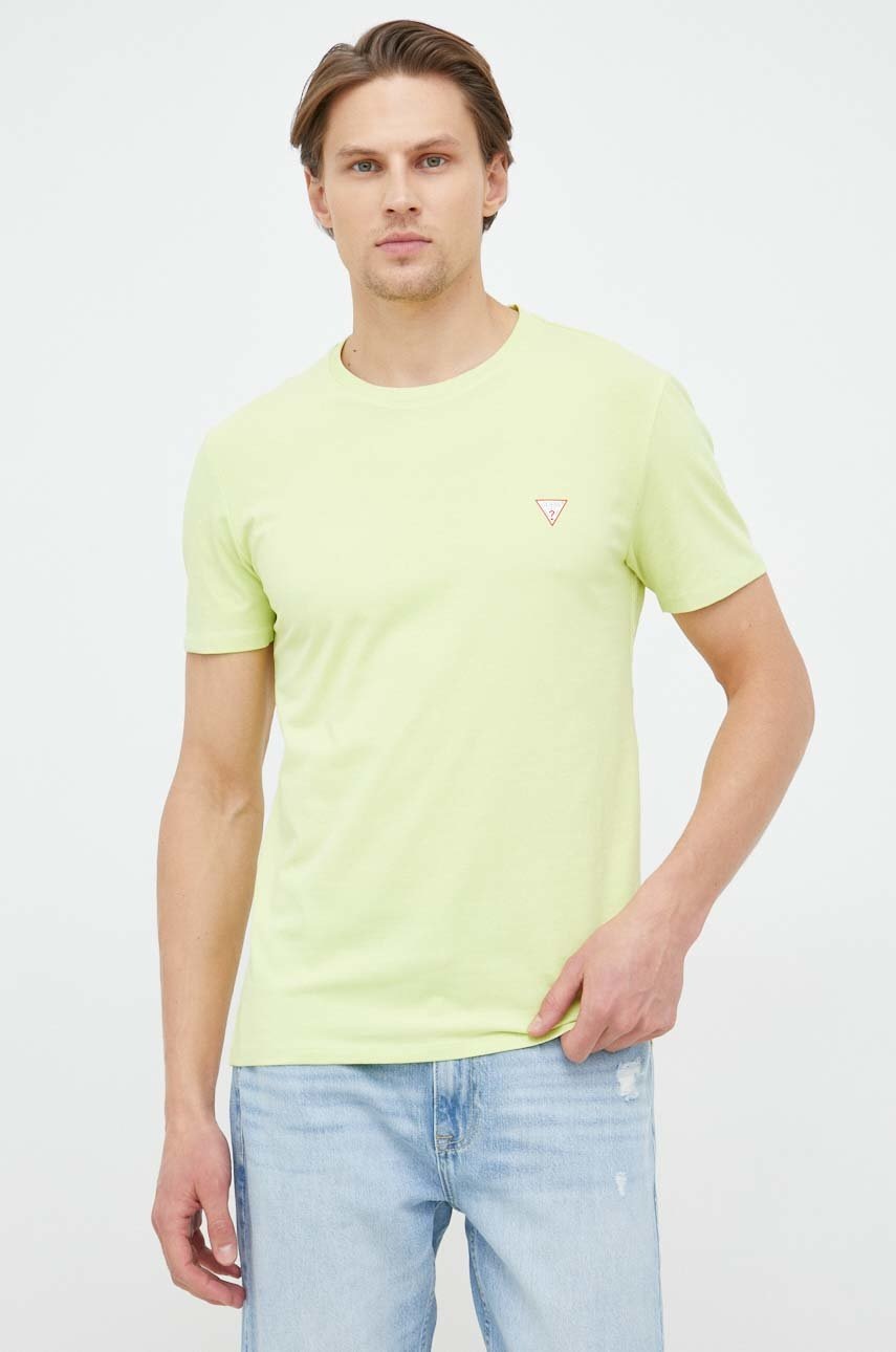 

Тениска Guess в зелено с изчистен дизайн, Зелен