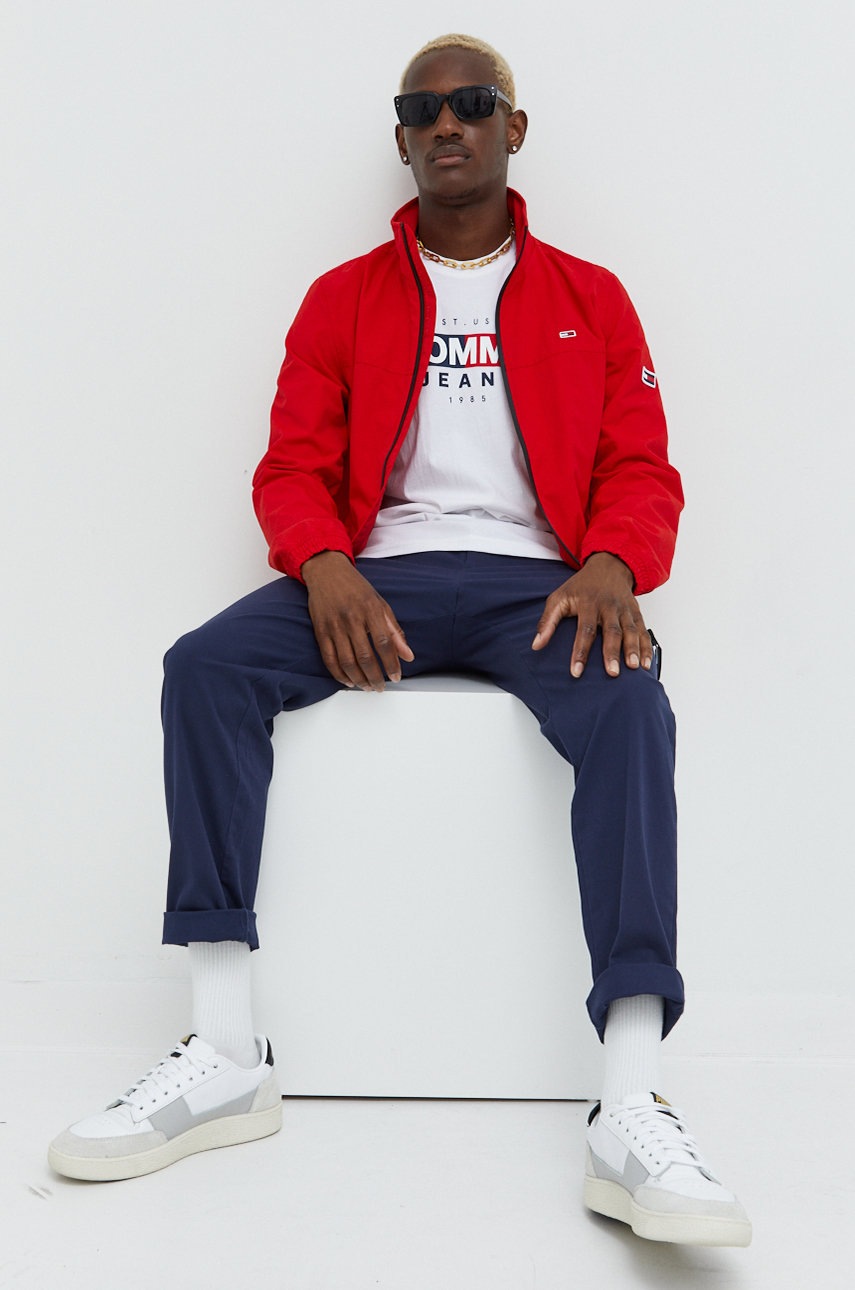 

Хлопковая футболка Tommy Jeans цвет белый с принтом