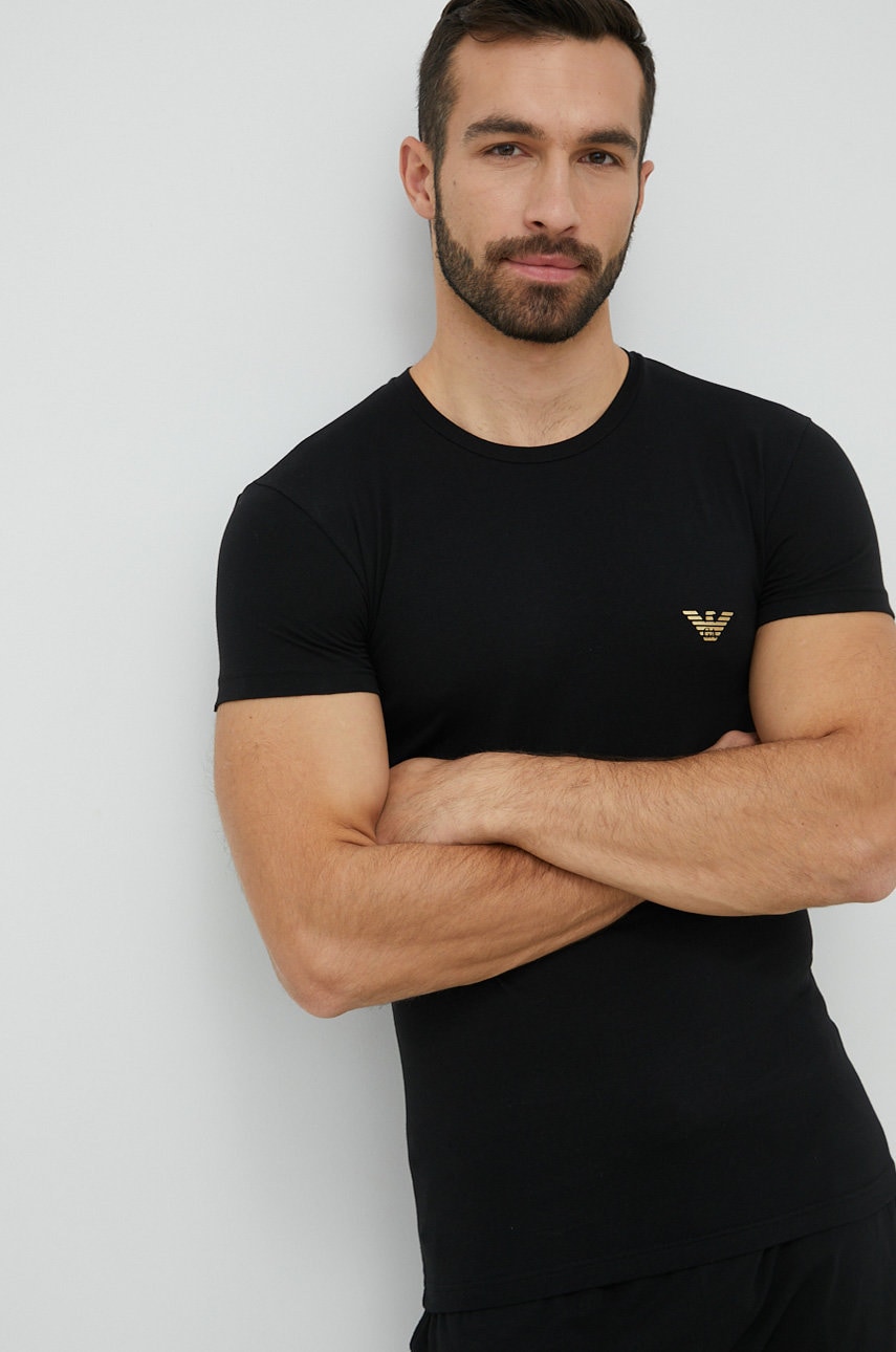 Emporio armani underwear tricou lounge culoarea negru, neted
