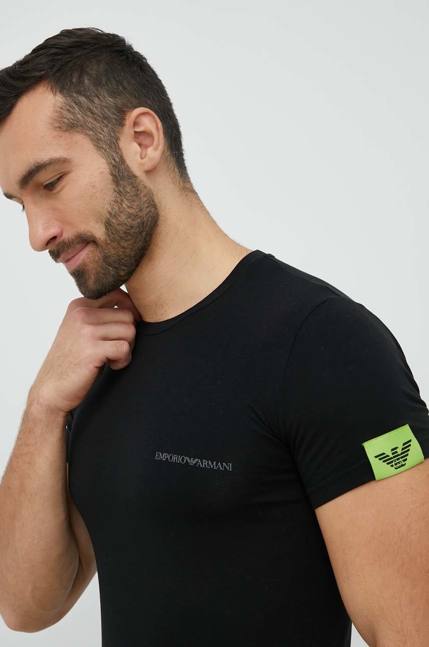 

Тениска Emporio Armani Underwear в черно с изчистен дизайн, Черен